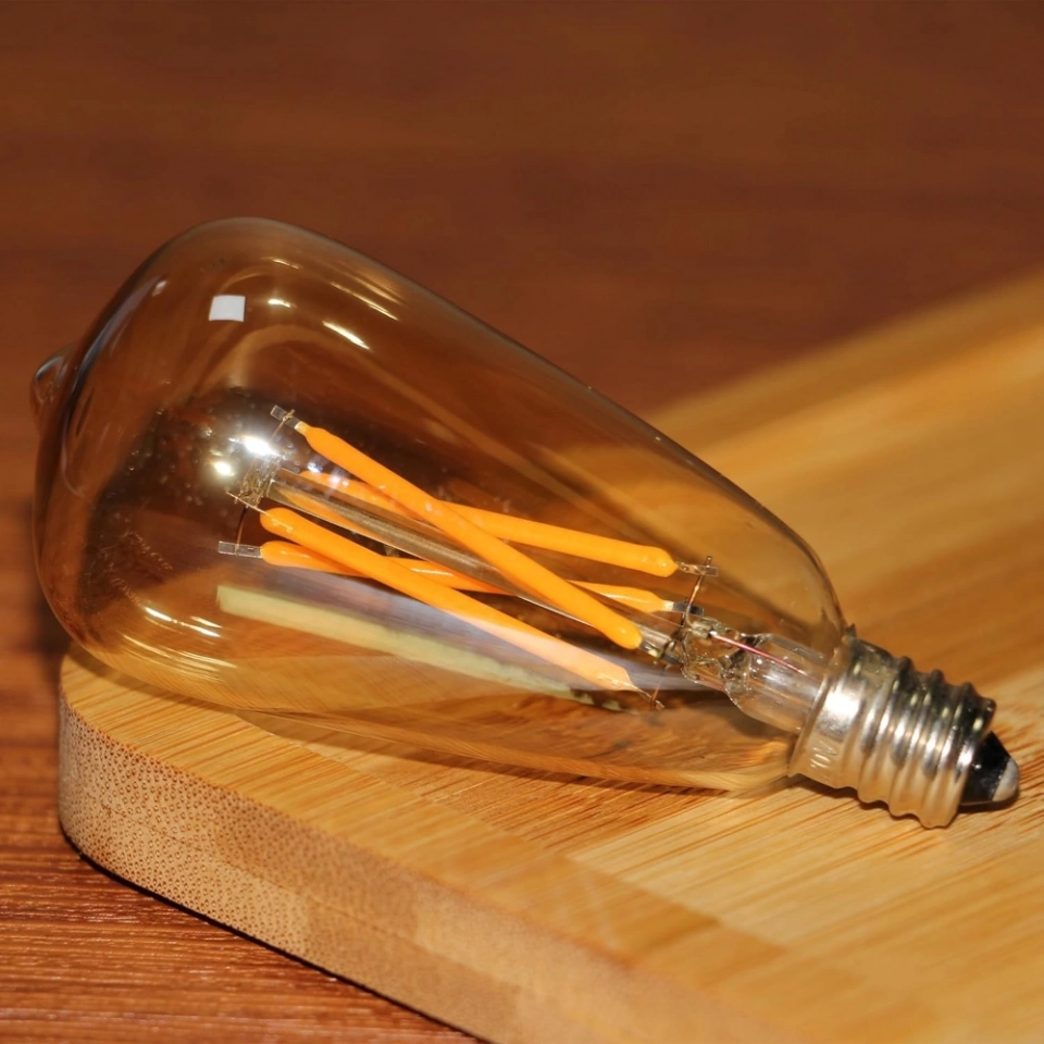 Amber Vintage LED Filament Bulb St64 Model E27/E14/E26 Base 2W/4W/6W Glass Globe for Residential Use (5)
