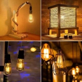 Amber Vintage LED Filament Bulb St64 Model E27/E14/E26 Base 2W/4W/6W Glass Globe for Residential Use (6)