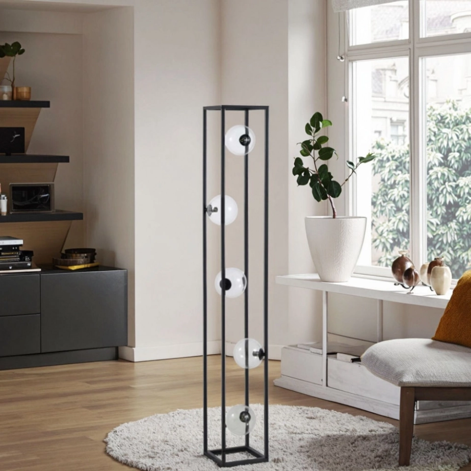 Best Price DIY Home Fixtures Modern Big Decorations Lights Wooden Storage Shelf LED Floor Lamp (2)