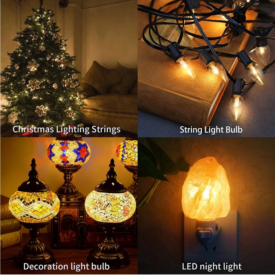 Best Selling Mini C7 LED Edison Bulbs E12 Base Dimmable Warm White Lighting for Home (6)