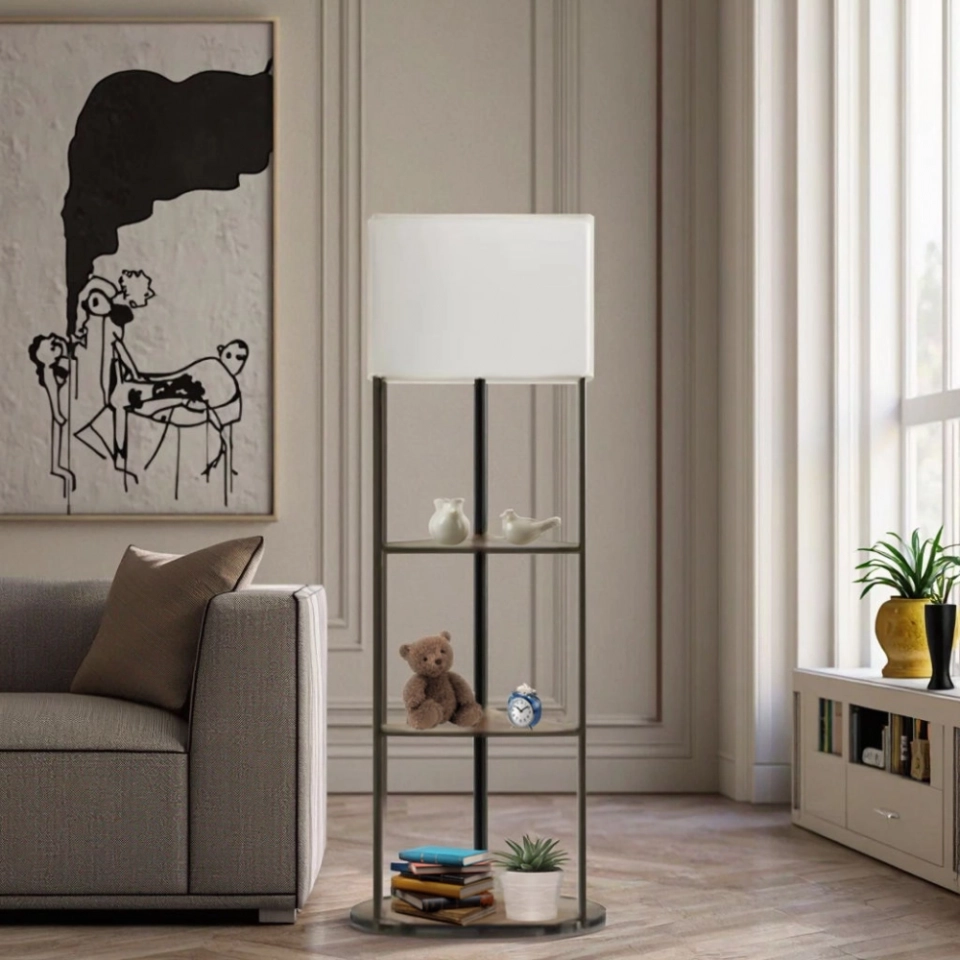 Contemporary Hotel Design Living Room Standing Lampshade Floor Lamps (2)