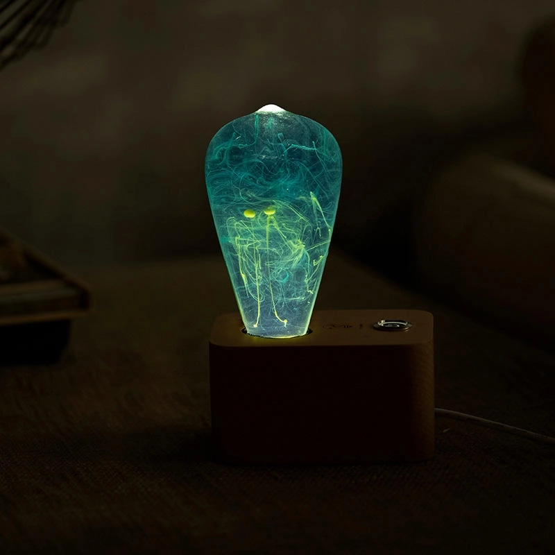 Creative New Type Resin Green Yellow Night Light Art Led Lamp Bulb for Bedroom (2)