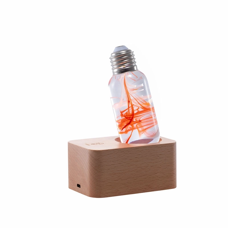 Creative Transparent Aesthetics Poly Resin Ice and Fire Table Lamp Atmosphere Bulb Lighting With Socket (6)