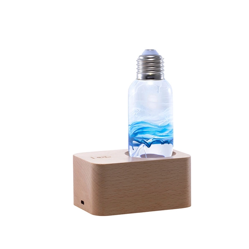 Creative Transparent Poly Resin Clear Aesthetics Blue Atmosphere Directional Radian Lighting LED Lamp Bulb With Socket (6)