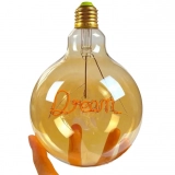 Custom Pattern E27 G125 Retro Glass LED Filament Bulb Dimmable for Weddings Festivals AC220V 110V Incandescent Decorative