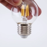 Customized Dimmable clear Glass 2W 4W 6W Warm Light 110V E27 Soft Decoration G40 Led Filament Bulb (2)