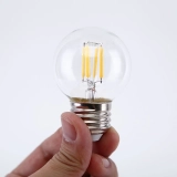 Customized Dimmable clear Glass 2W 4W 6W Warm Light 110V E27 Soft Decoration G40 Led Filament Bulb (3)