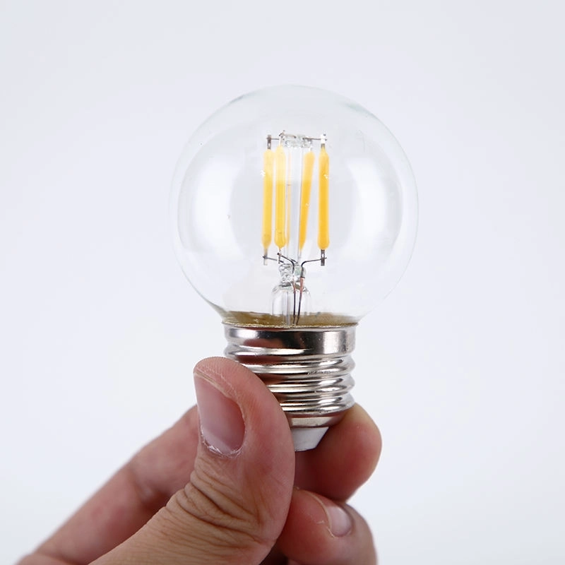 Customized Dimmable clear Glass 2W 4W 6W Warm Light 110V E27 Soft Decoration G40 Led Filament Bulb (3)