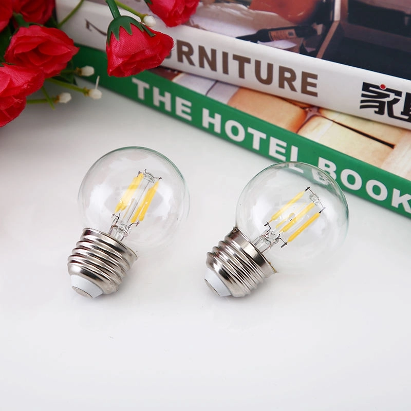 Customized Dimmable clear Glass 2W 4W 6W Warm Light 110V E27 Soft Decoration G40 Led Filament Bulb (5)