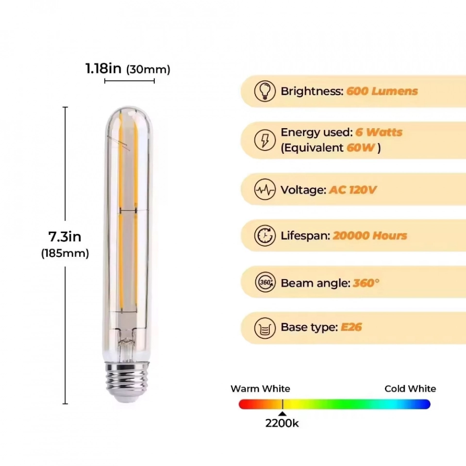 Factory Customized Wholesale E27 220V 360 Degree 30000 Hour T30 2W 4W 6W LED Bent Filament Lamp (2)