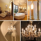 Factory Direct C35 clear Glass White Incandescent Warm Light 120V EE12S Led Ceiling Fan with Light and Remote Control (4)