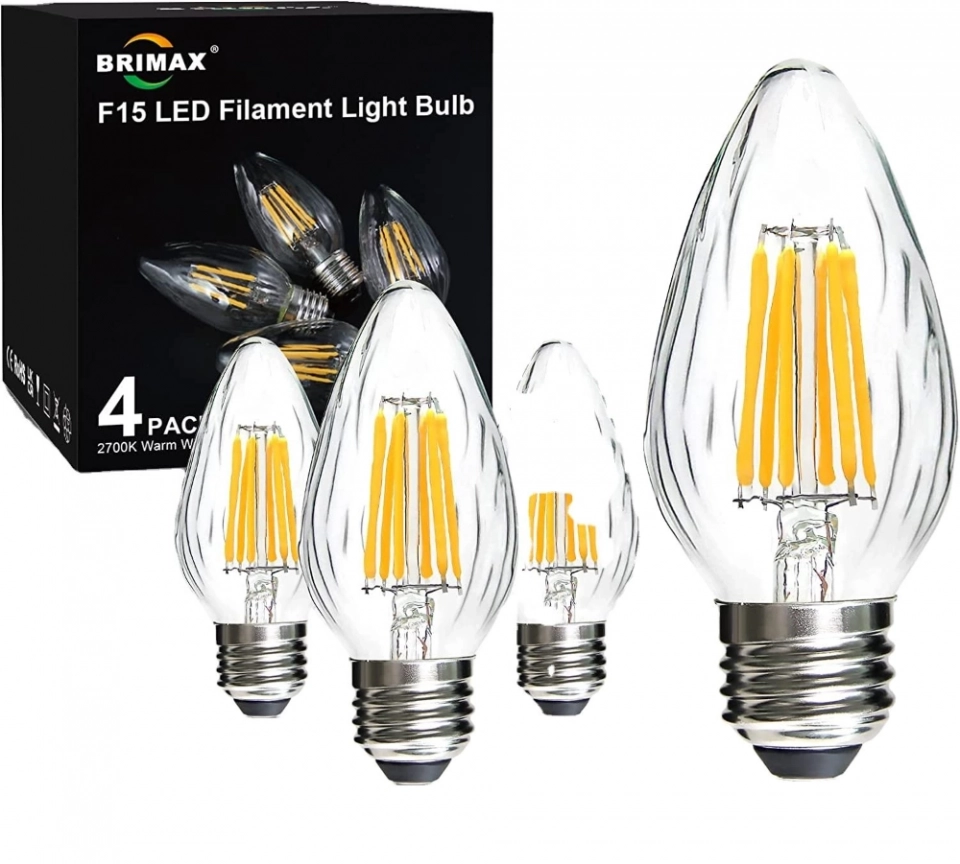 Factory Direct F15 Tapered Retro Edison Bulb White Incandescent Warm Lamp Bulb Filament Can Be Used for Led Overhead Lights (2)