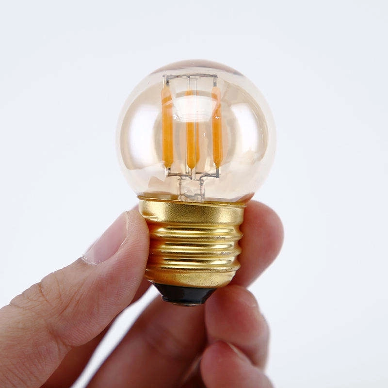 Factory Direct Sale Retro Style G40 2W 4W 6W Amber&Warm White E26 E27 110V Soft Screw Filament LED Bulb