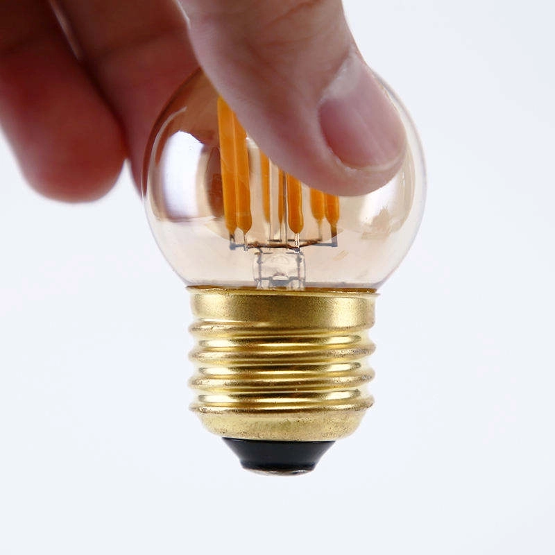 Factory Direct Sale Retro Style G40 2W 4W 6W Amber&Warm White E26 E27 110V Soft Screw Filament LED Bulb (3)