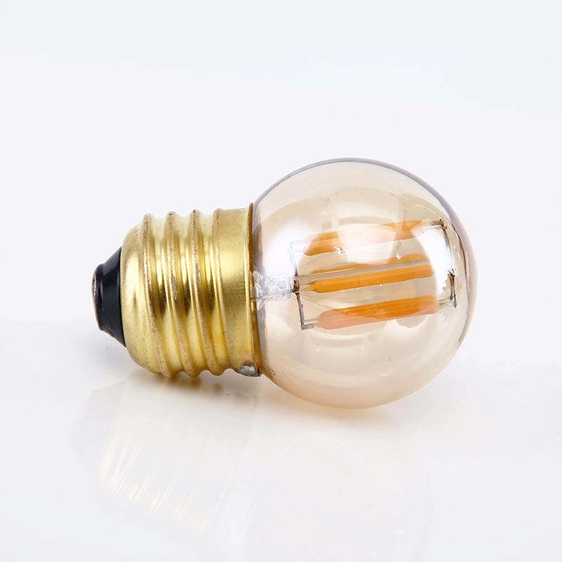 Factory Direct Sale Retro Style G40 2W 4W 6W Amber&Warm White E26 E27 110V Soft Screw Filament LED Bulb (5)
