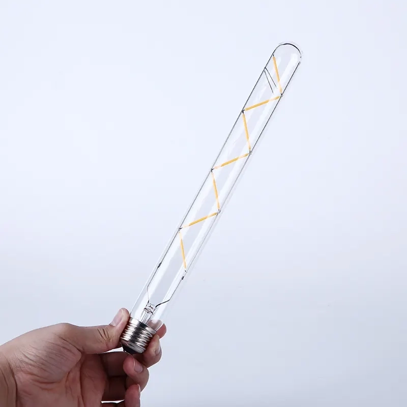 Factory Direct Sale Warm White LED Light With Adjustable Brightness 2700K 4W 6W 8W E27 E26 T30 Tubular Filament (6)