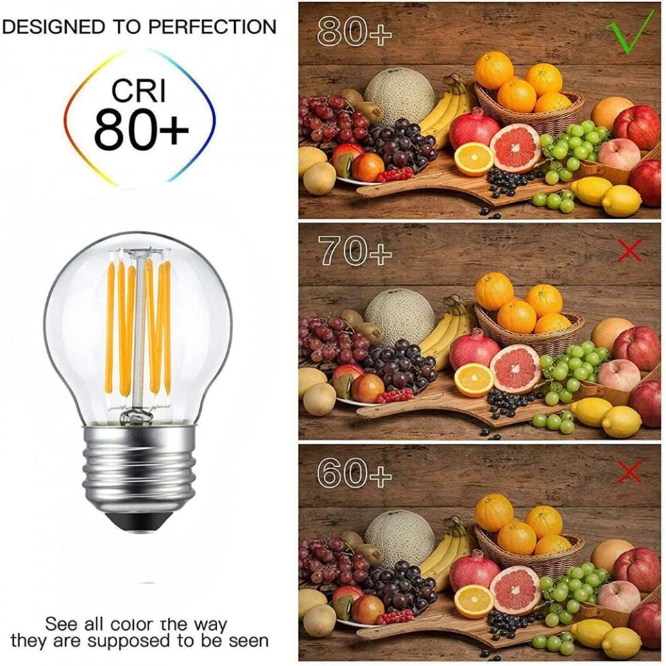 Factory Stock Energy Saving Dimmable G45 Filament Led Bulb Retro Filament Glass Bulb Suitable for Hanging Ceiling Chandeliers (3)