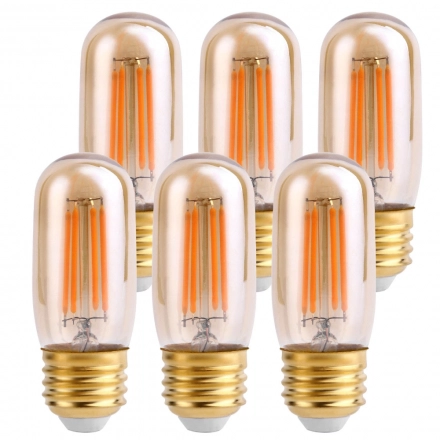 Fannis Authentic Tubular Bulb Filament Dimmable 4W E26 LED Edison Bulb Incandescent Bulb Bedroom Lamp Ceiling