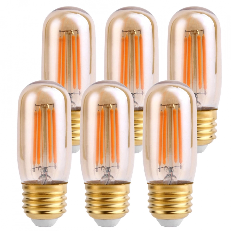 Fannis Authentic Tubular Bulb Filament Dimmable 4W E26 LED Edison Bulb Incandescent Bulb Bedroom Lamp Ceiling