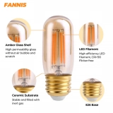 Fannis Authentic Tubular Bulb Filament Dimmable 4W E26 LED Edison Bulb Incandescent Bulb Bedroom Lamp Ceiling (3)