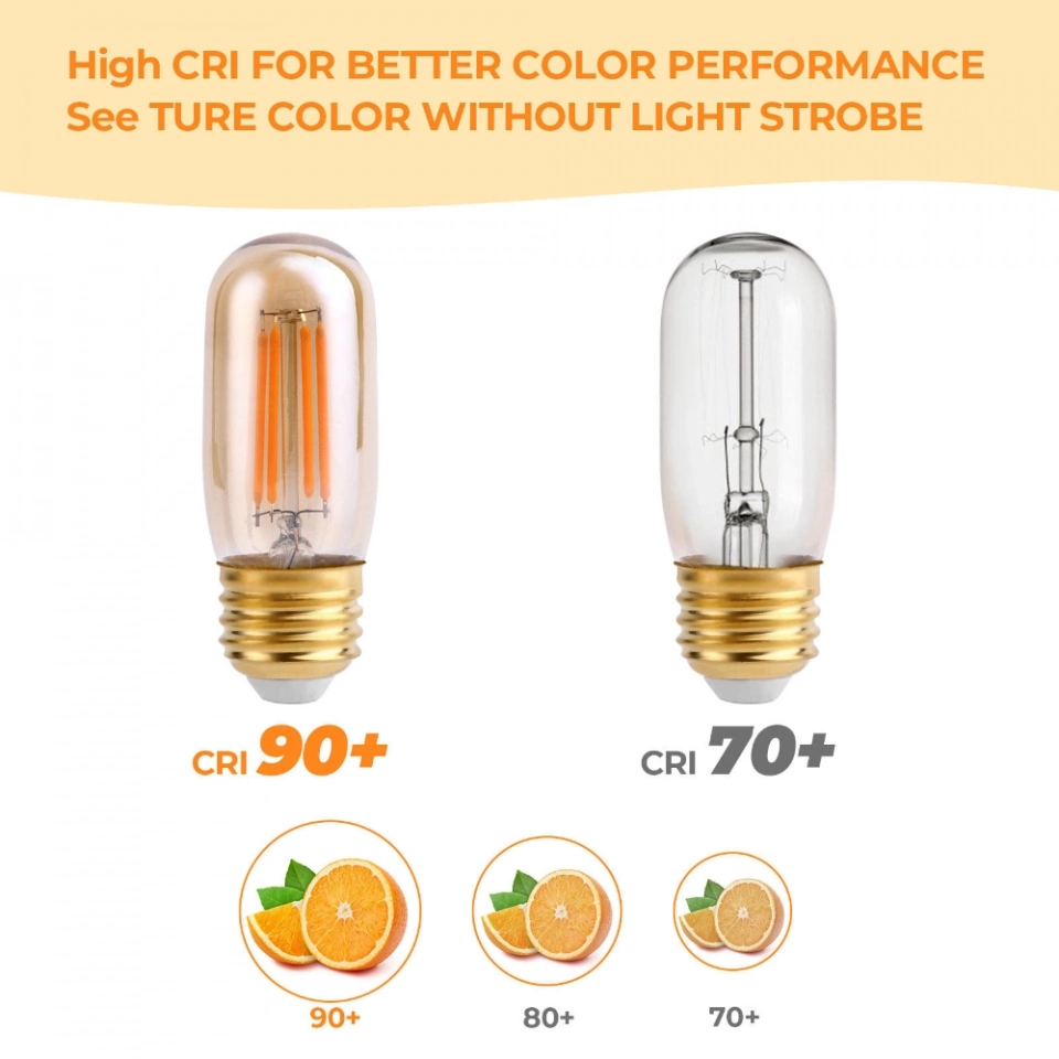 Fannis Authentic Tubular Bulb Filament Dimmable 4W E26 LED Edison Bulb Incandescent Bulb Bedroom Lamp Ceiling (4)