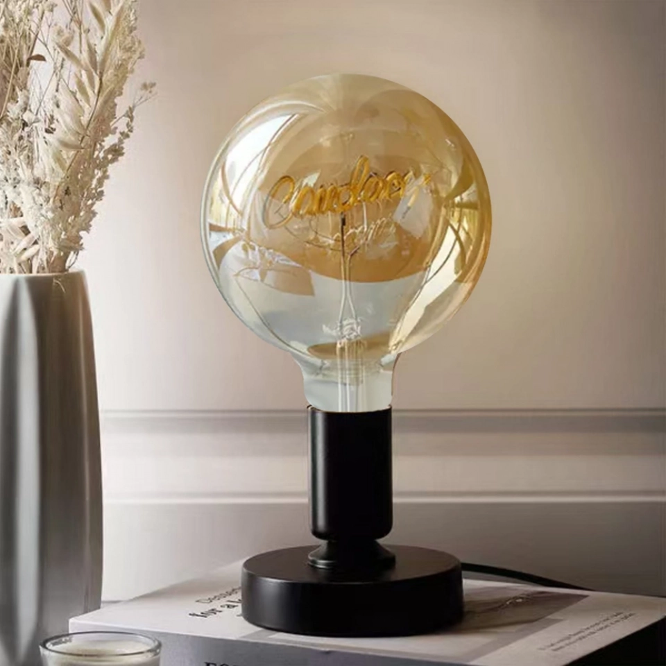 Fannis Customizable G125 LED Filament Warm Bulb Lamp 3W Glass E26/E27 for Decorative for DC/AC Certified ROHS PSE Mother's Day Gift (3)