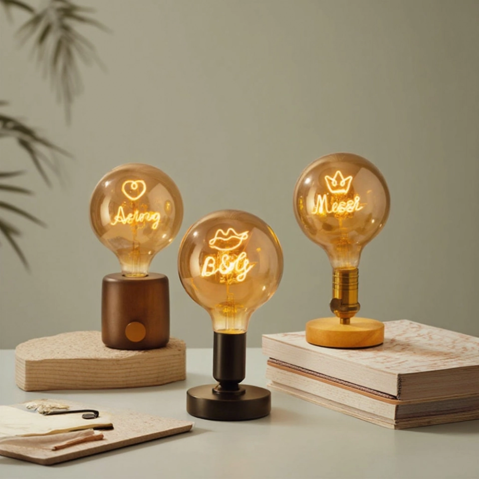 Fannis Customizable G125 LED Filament Warm Bulb Lamp 3W Glass E26/E27 for Decorative for DC/AC Certified ROHS PSE Mother's Day Gift (5)