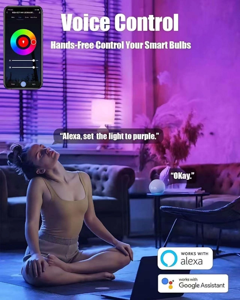 GU10 Smart LED RGBWW Bulb 400 LM High Brightness Dimmable Colour-Changing 64 Scenes WiFi for Bluetooth Alexa Compatible (6)