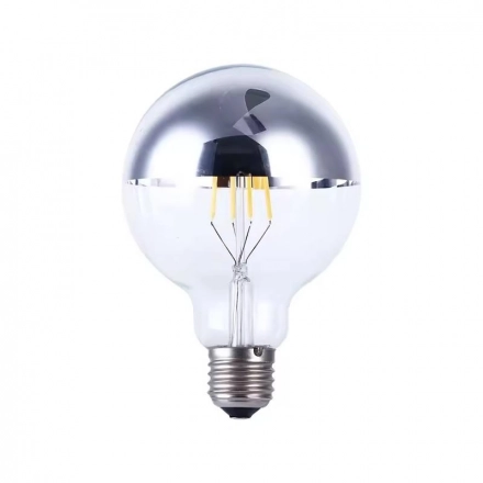 High Quality Edison Globe Bulb G80 Half Silver Reflective G95 Half Silver Mirror Crown LED Filament Bulb High Quality Edison Globe Bulb G80 Half Silver Reflective G95 Half Silver Mirror Crown LED Filament Bulb