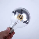 High Quality Edison Globe Bulb G80 Half Silver Reflective G95 Half Silver Mirror Crown LED Filament Bulb (3)