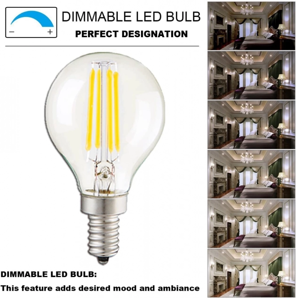 High Selling G45 clear Glass White Incandescent Warm Light 120V E12S Led Ceiling Fan with Intelligent Ceiling Light (2)