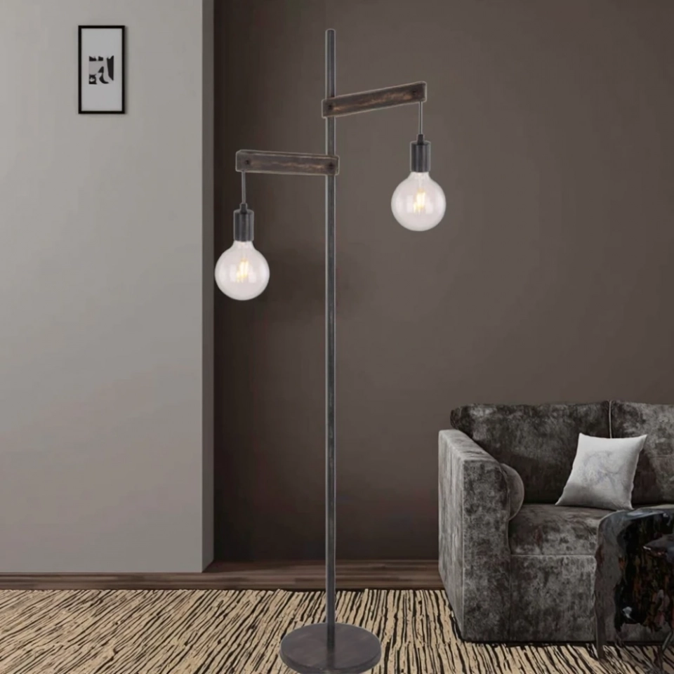 Hot Sale Fashionable Popular Minimalist Style Black Double Head Floor Lamp for Living Room (8)