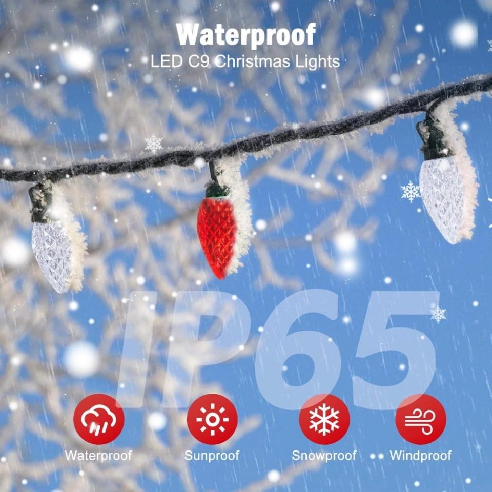 Hot Selling C9 LED Christmas Lights Colorful IP65 Replacement Bulbs for Outdoor String or Tree (4)