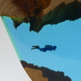 Hot Selling Tabletop Night Light Decorated Blue Diver and Whale Table Lamp Epoxy Resin Lamp (4)