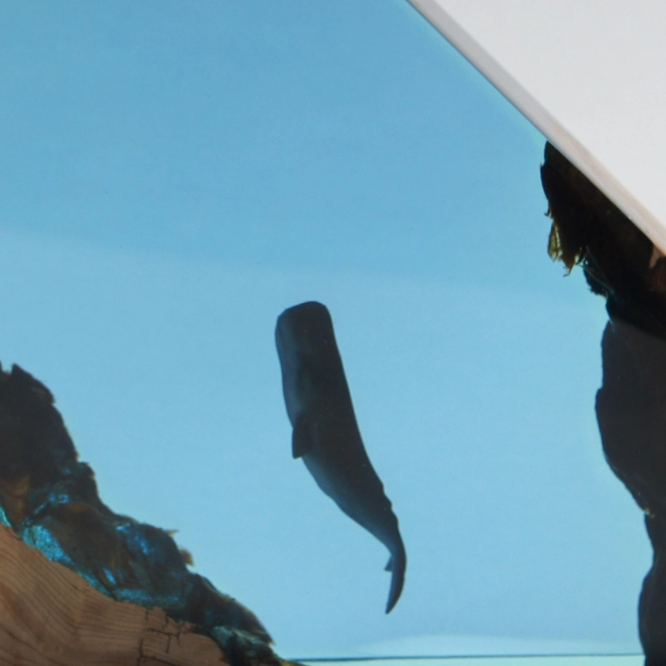 Hot Selling Tabletop Night Light Decorated Blue Diver and Whale Table Lamp Epoxy Resin Lamp (5)