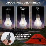 New Design Portable USB Charging Dimmable Touch Control A60 Light Lamp String with Hook Used for Camping (6)