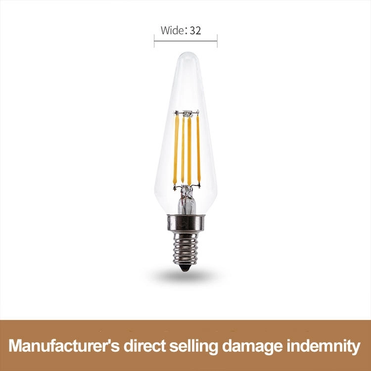 Smart Light Filament C32 220V E14 4w Led Candle Light Bulb Lamp with Tail LED Bulb Lights Led Filament Bulb (3)
