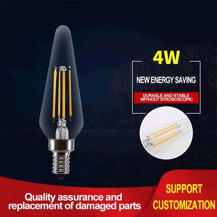 Smart Light Filament C32 220V E14 4w Led Candle Light Bulb Lamp with Tail LED Bulb Lights Led Filament Bulb (5)