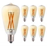 ST38 Retro Amber Glass LED Warm Yellow Bulb 4W with Edison Screw Base (E17) Equivalent to 25W-40W AC Power Supply