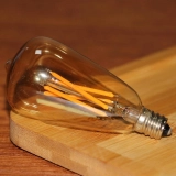 ST38 Retro Amber Glass LED Warm Yellow Bulb 4W with Edison Screw Base (E17) Equivalent to 25W-40W AC Power Supply (5)