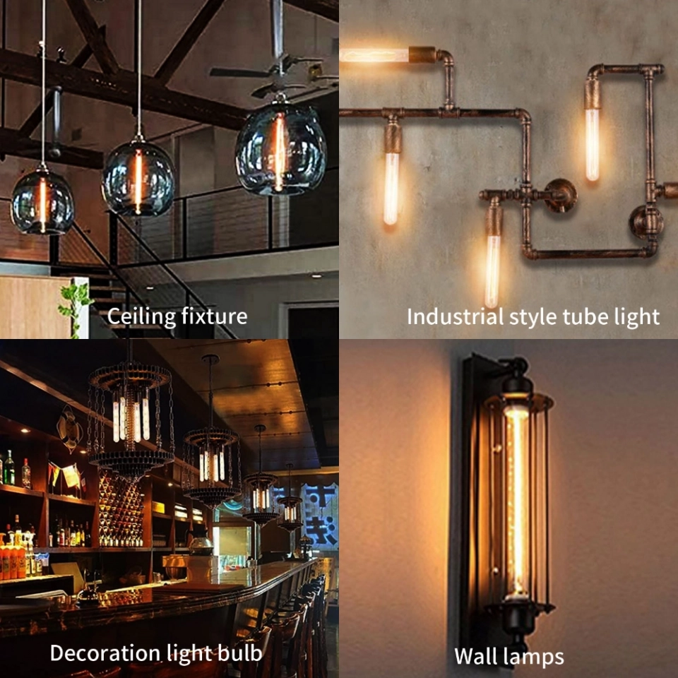 T30 Tubular Bulbs LED Bulb E26 Base Soft White 2700K, 7.3 Inch Long Tube Light Bulb, 60-Watt Incandescent Equivalent (6)