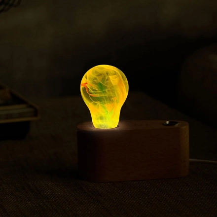 Transparent Poly Resin Aesthetics Atmosphere Suspended Blooming Rhythm A60 Lighting Bulb Desk Lamp With Socket