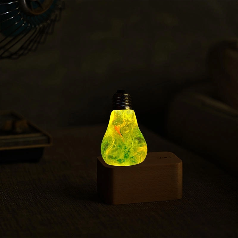 Transparent Poly Resin Aesthetics Atmosphere Suspended Blooming Rhythm A60 Lighting Bulb Desk Lamp With Socket (3)