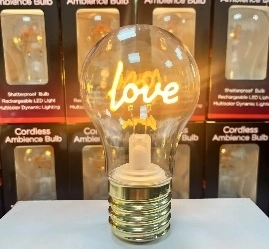 USB Rechargeable LED Night Light A19 A60 Heart Table Lamp with DC Power ROHS Certificate Valentine's Day Gift for Girlfriend (3)