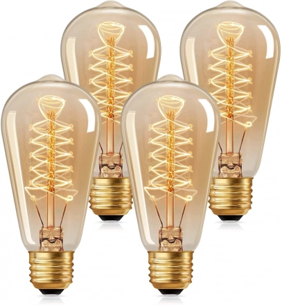 Vintage Incandescent Bulb 2700K Dimmable Warm Bulb ST58 Style Teardrop Antique Spiral Led Filament Bulb Vintage Incandescent Bulb 2700K Dimmable Warm Bulb ST58 Style Teardrop Antique Spiral Led Filament Bulb