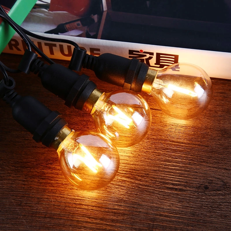 Wholesale Amber Vintage Edison Light Bulb 2w 12v 24v G40 Globe Filament Lamp (5)