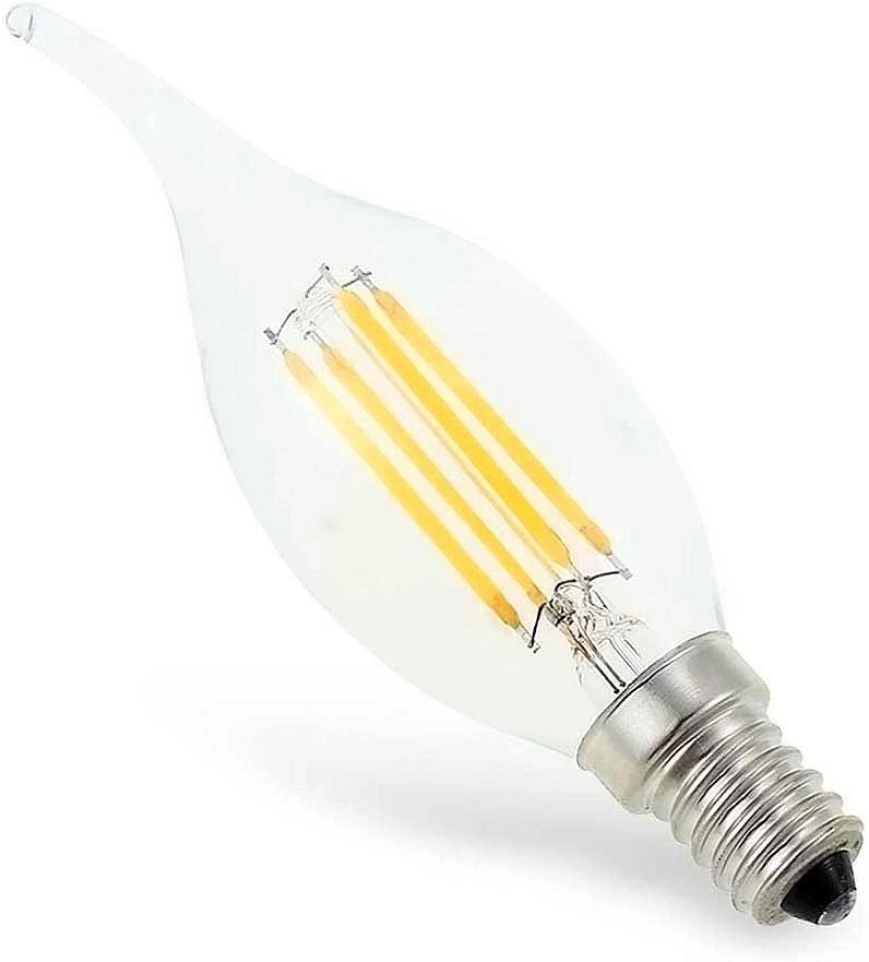 Wholesale Dimmable LED Filament Bulb C35 Clear Glass Warm White E12S Retro Edison Flame-shaped Curved Tip AC Power Candle Light (4)