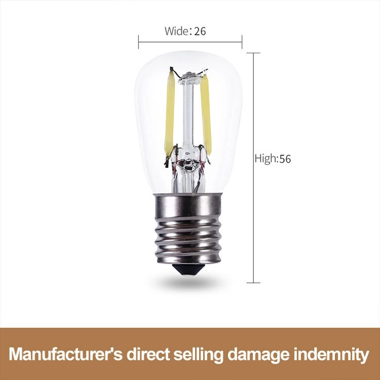 Wholesale T26 Refrigerator Bulb 1W 2W LED Filament Bulbs E14 Small Screw Warm White Light 220V Mini Led Lamp Incandescent Bulbs (3)